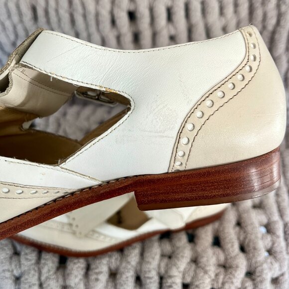 Kenneth Cole Kiltie Monk Strap Leather Loafers Vintage Cream Leather Size 8 - Picture 14 of 16